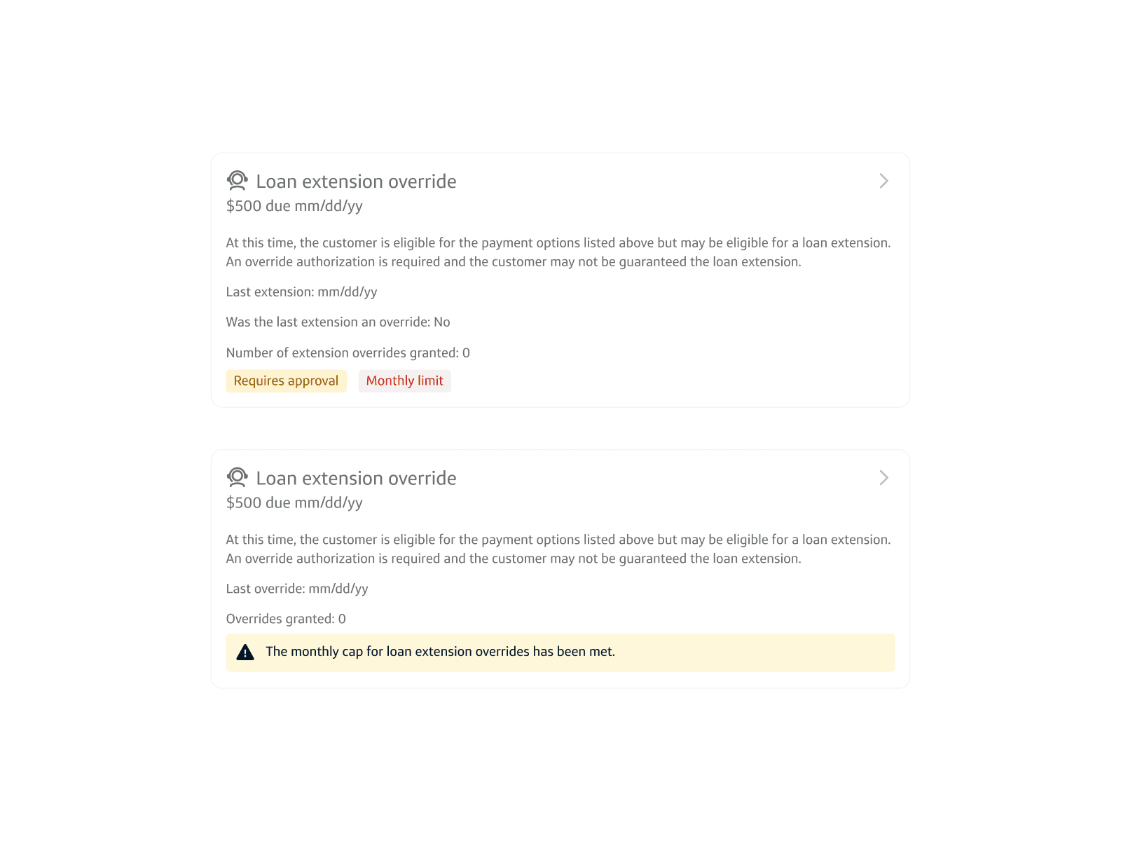 Eligibility summary view in agent tool