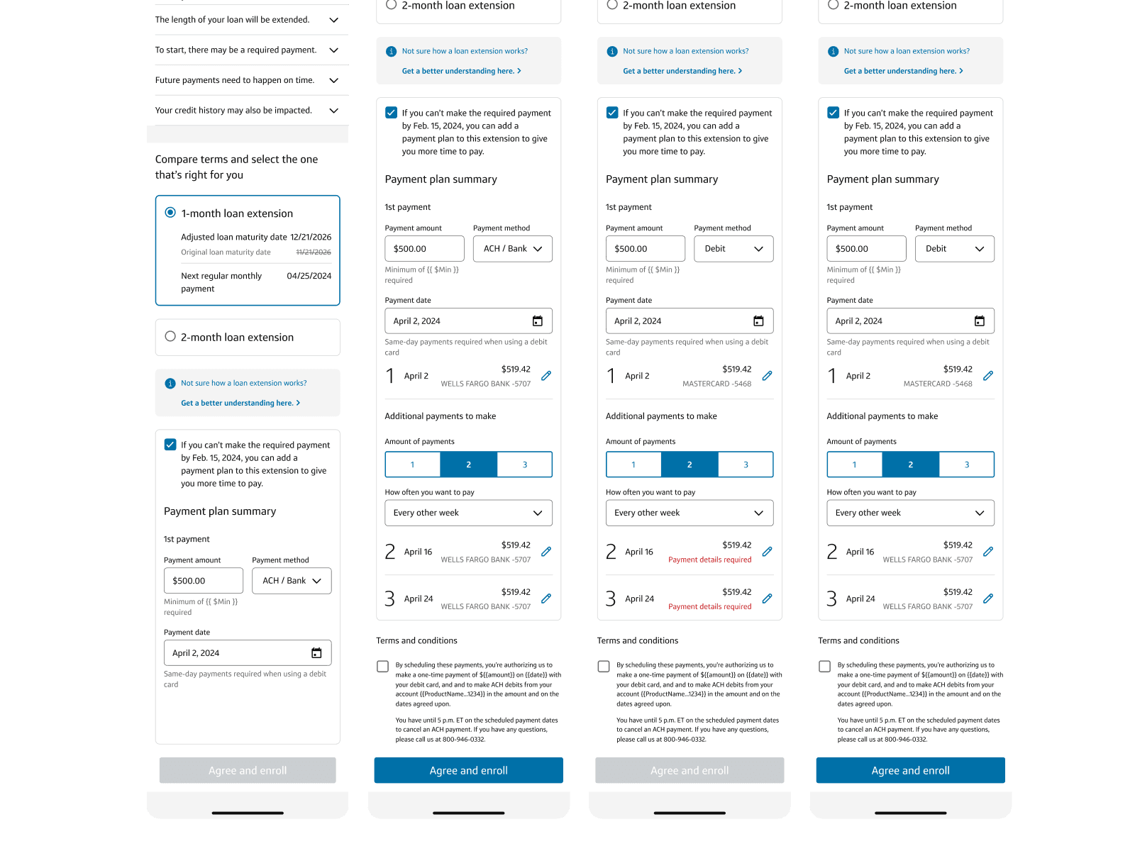 Presentment option detail view