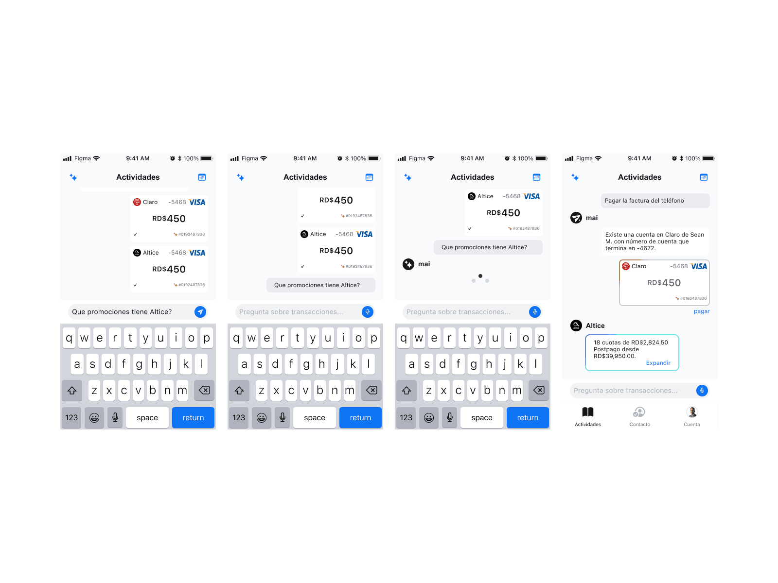 Bill pay completed through natural language