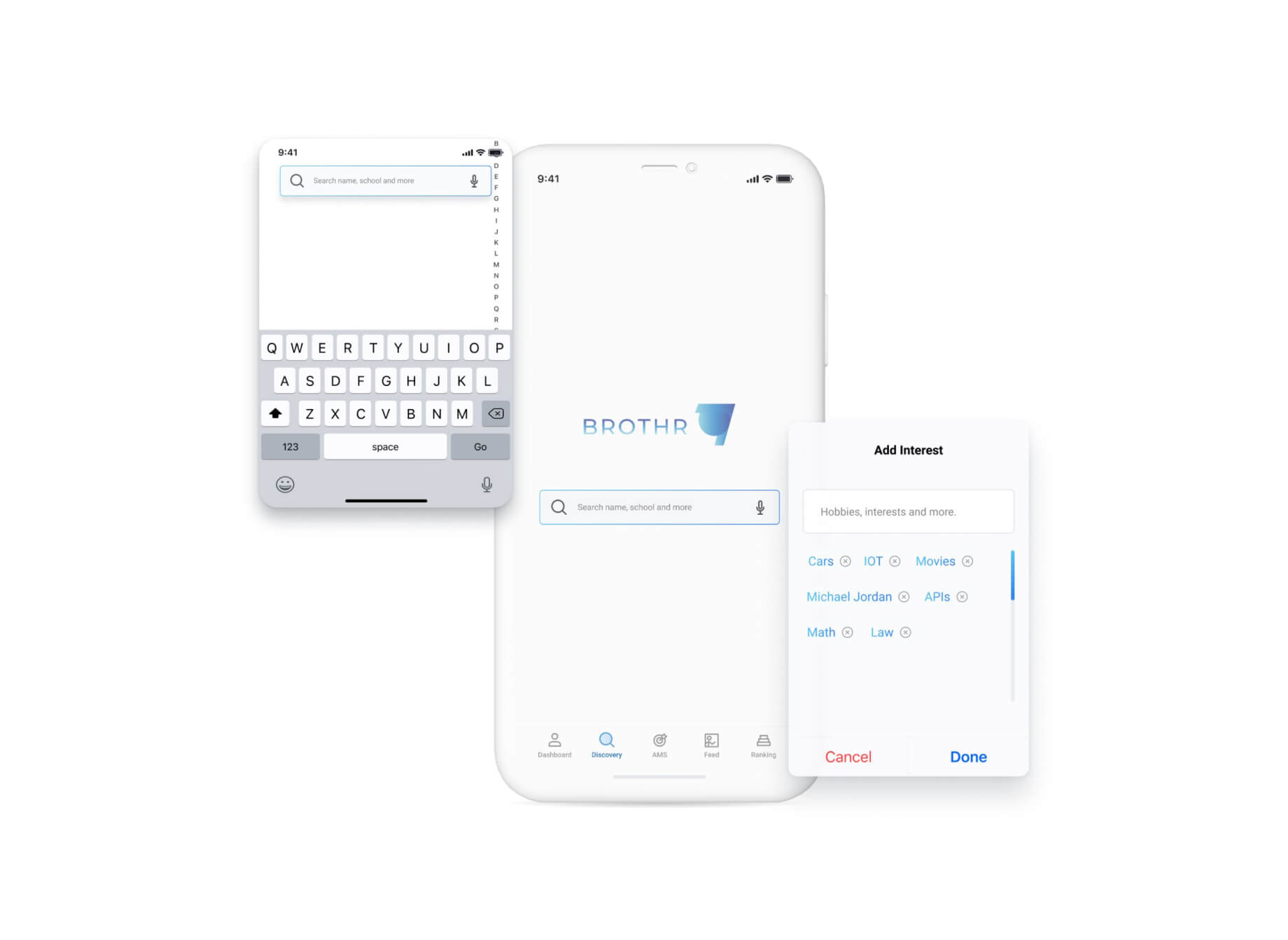 Brothr 79 immersive search — tag-based discovery enabling brothers to find connections by interest and background