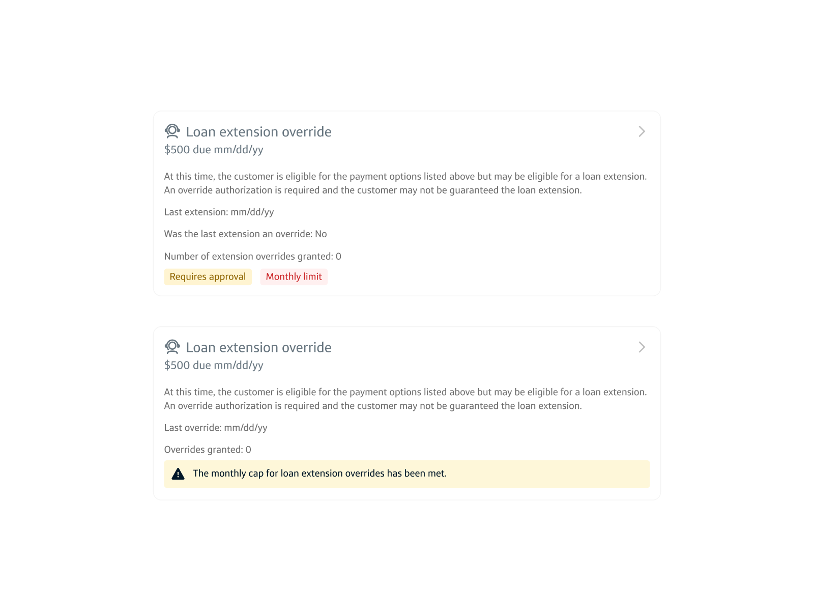 Eligibility summary view in agent tool