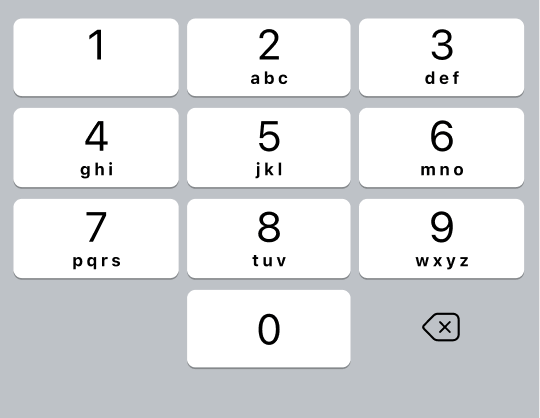 iOS system phone keypad — the familiar interaction pattern used as the foundation