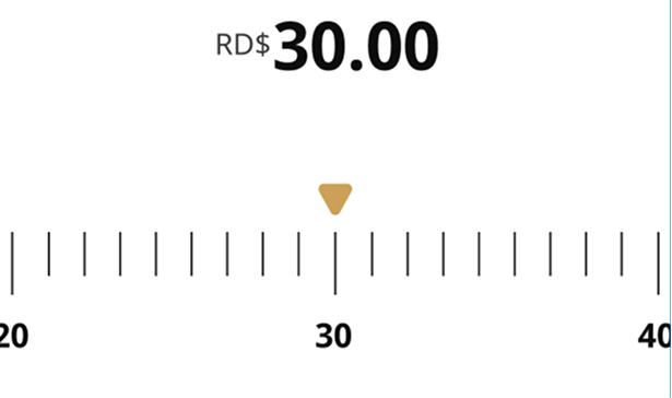 Pre-testing number input concept — ruler-style scrolling dial