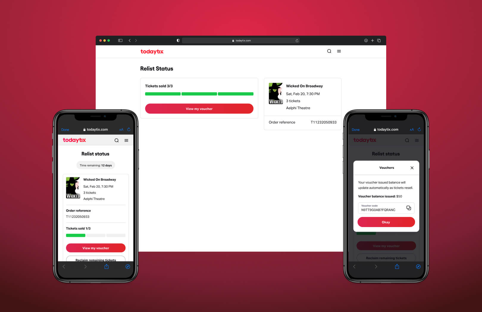 TodayTix Ticket Relisting — sell your unused tickets directly through the app