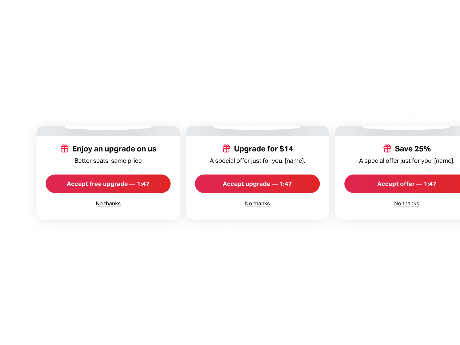 Reserved offer acceptance flow